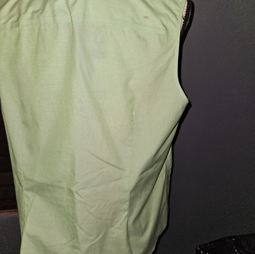 Talbots Womans Light Green Sleeveless Blouse Size 16 - Picture 10 of 12